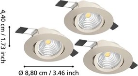 Eglo 902282 - Set 3x spoturi de tavan LED SALICETO, reglabile, 6,4 W, 230 V, Ø 8,8 cm, crom