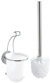 WENKO 20898100 - Perie WC VACUUM-LOC MILAZZO 10x34 cm inox/crom lucios/alb