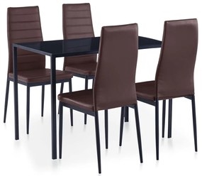 281697 vidaXL Set mobilier de bucătărie, 5 piese, maro