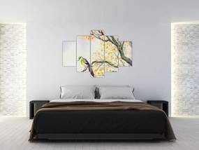 Tablou - Pasăre în copac,acuarelă (150x105 cm)