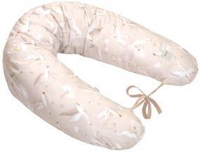 Perna pentru gravide si alaptare, husa detasabila din bumbac 100% si umplutura antialergica BabySoft , Gasca Bej, Amy
