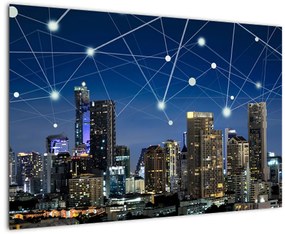 Tablou - Municipiul nocturn (90x60 cm)