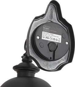 Lampă clasică de perete pentru exterior neagră cu sticlă transparentă IP44 - Genoa