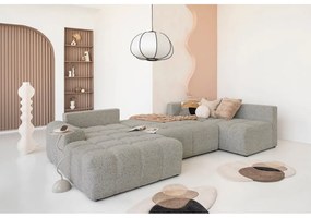 Colțar modular maro deschis extensibil/cu spațiu de depozitare (cu colț pe partea dreaptă) Lulu – Miuform