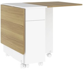 HOMCOM Masă Extensibilă pentru 6 Persoane, Masă Pliabilă cu Roți, 2 Sertare și Dulapior, 140x76x74 cm, Alb | Aosom Romania