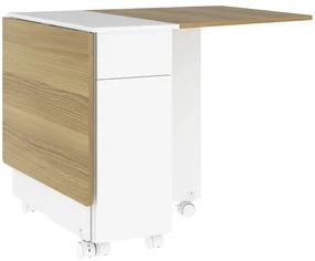 HOMCOM Masă Extensibilă pentru 6 Persoane, Masă Pliabilă cu Roți, 2 Sertare și Dulapior, 140x76x74 cm, Alb | Aosom Romania