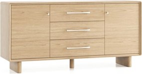 Comodă lemn masiv Cooper, 160 × 42,5 × 78 cm