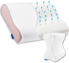 Set perne pentru dormit Suporto®️, perna ortopedica cu perforatii si perna pentru genunchi