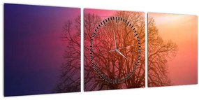 Tabloul pomilor în ceață (cu ceas) (90x30 cm)