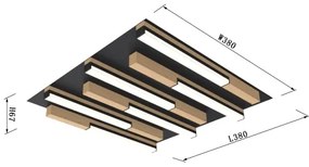 Wofi 9031-606 - LED plafonieră PALERMO dimabilă LED/26W/230V lemn