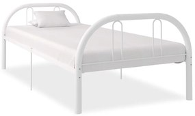 Cadru de pat, alb, 90 x 200 cm, metal Alb