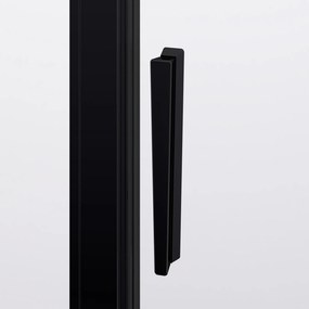 Cabina dus negru mat 140x80 cm, usa culisanta, grosime sticla 6 mm, tratament anticalcar, Ronal Divera