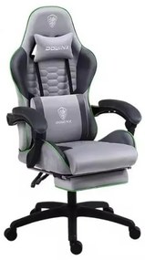 RESIGILAT- DOWINX Scaun gaming, ergonomic, suport lombar cu masaj, spătar reglabil, tetieră, suport pentru picioare, rezistent 150 kg, material textil, Gri