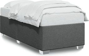 vidaXL Cadru de pat fără saltea, gri închis, 90x190 cm, textil