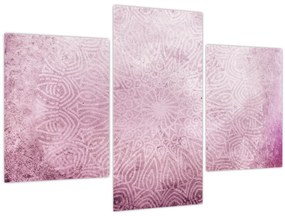 Tablou - Mandala pe zid roz (90x60 cm)