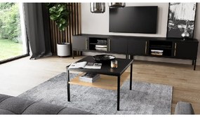 Masuta cafea LANZZI 60x60cm, negru / decor stejar