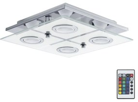 Plafonieră LED RGB dimabilă Eglo 75378 CABO-C 4xGU10/4W/230V + telecomandă