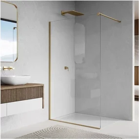 Paravan de dus tip Walk-in auriu periat SanSwiss Easy STR4P 90x200 cm
