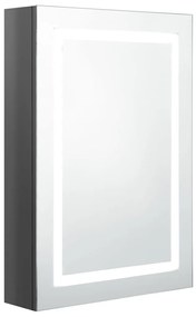 326491 vidaXL Dulap de baie cu oglindă și LED, gri strălucitor, 50x13x70 cm