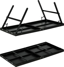 SPORTNOW Set de tenis de masă, pliabil, încuietoare și mâner, cadru din aluminiu, 152x76x72 cm, Negru | Aosom Romania