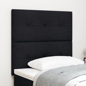 vidaXL Tăblie de pat capitonată cu nasturi, negru, 80 cm, textil
