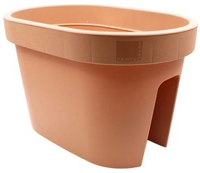 Ghiveci pentru balustradă, design oval, culoare terracota, 26x39.5x24 cm
