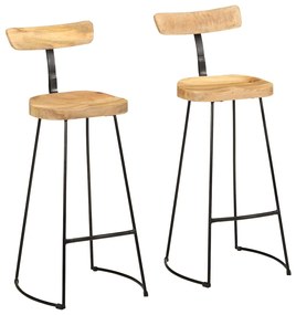 vidaXL Scaune de bar 2 buc 49x43x103 cm lemn masiv de mango