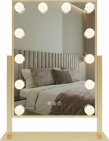 Oglindă LED HOLLYWOOD L.Gold 30x40