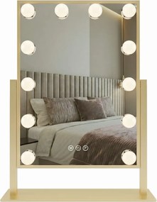 Oglindă LED HOLLYWOOD L.Gold 30x40