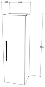 Soldat Kos, O Usa, Antracit, 30 x 30 x 95 cm