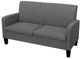vidaXL Canapea cu 2 locuri, 135 x 65 x 76 cm, gri închis