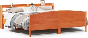 vidaXL Cadru de pat fără saltea, maro ceruit 180x200 cm lemn masiv pin