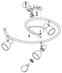 EGLO 88475 - Lampa spot DAKAR 1 3xE14/40W