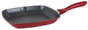 Tigaie grill OV54316A28, 28 cm, Acoperire din marmura, Inductie, Rosu