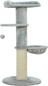 PawHut Ansamblu de joacă pentru pisici, 103.5 cm înălțime, cu pat și hamac, Gri | Aosom Romania