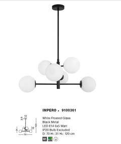 Lustra suspendata design modern Impero 6L NVL-9100361