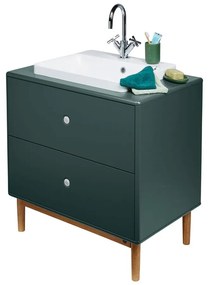 Dulap cu chiuvetă fără baterie verde închis suspendat 80x62 cm Color Bath – Tom Tailor