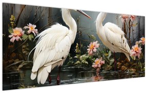 Tablou - Macarale albe (120x50 cm)