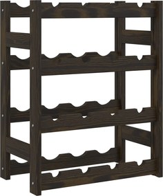 vidaXL Suport sticle de vin, 16 sticle, negru, lemn masiv de pin