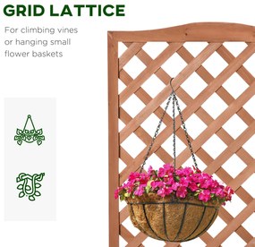 Outsunny Jardiniera Verticala din Lemn, Jardiniera de Exterior cu Spalier pentru Plante 76x36x170cm, Maro | Aosom Romania