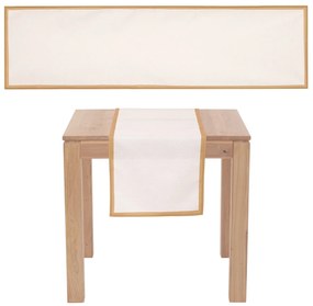 Covor de Crăciun cu margini aurii, crem, 150 x 40 cm