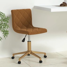 333872 vidaXL Scaun de bucătărie pivotant, maro, catifea