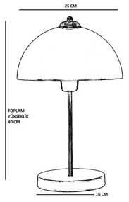 Veioză aurie cu abajur din metal (înălțime 40 cm) Lungo – Opviq lights