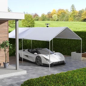 Outsunny Acoperiș pentru Carport 10 x 20 ft, Prelată de Schimb Rezistentă la UV cu Corzi Elastice, Albă | Aosom Romania