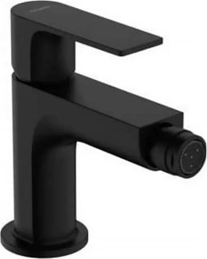 Baterie bideu Hansgrohe Rebris E negru mat cu ventil Pop-Up