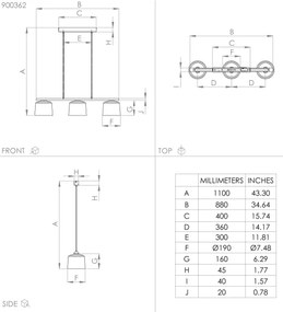 Lustră pe cablu MARIEL 3xE27/40W/230V Eglo 900362