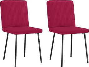 vidaXL Scaune de bucătărie, 2 buc., roșu vin, catifea