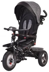 Tricicleta cu copertina detasabila NOVOKIDS™ Jockey Trike , Cu far luminos si melodii, Roti gonflabile din cauciuc, Pozitie somn, Pedale si maner