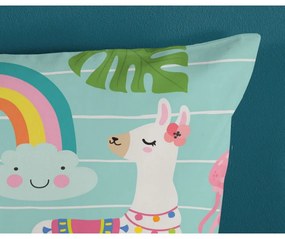 Lenjerie de pat pentru copii albastră din bumbac pentru pat de o persoană 140x200 cm Festen – Good Morning