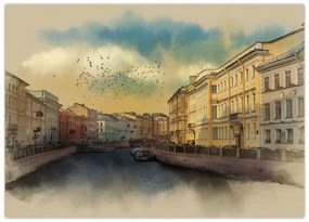 Tablou pe sticlă - Râul Moyka, Sankt Petersburg, Rusia (70x50 cm)